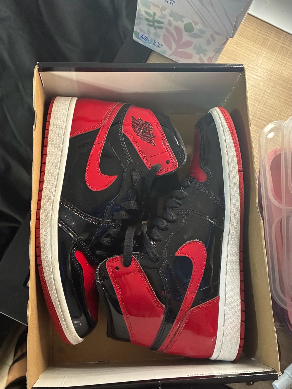 Jordan Men’s High-Top Sneakers in Black and Red